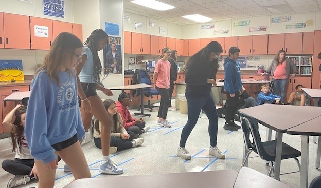 Middle School student using math for a dance