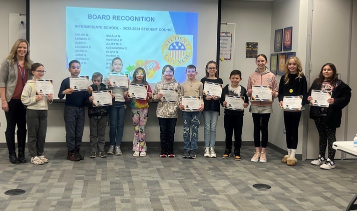 Board Recognition of Intermediate Student Council 